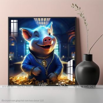 file tranh con giap hoi con heo decor 315