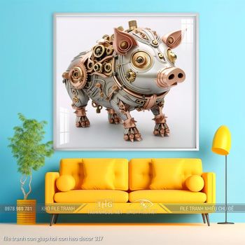 file tranh con giap hoi con heo decor 317