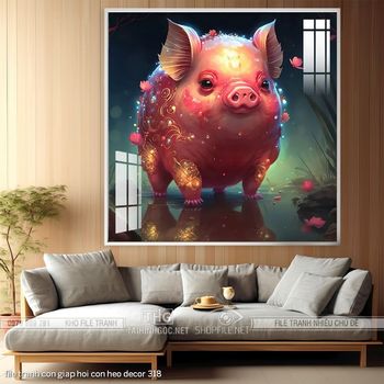 file tranh con giap hoi con heo decor 318