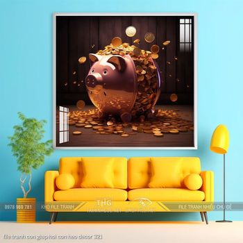 file tranh con giap hoi con heo decor 321