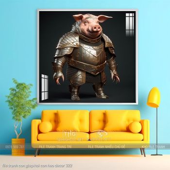 file tranh con giap hoi con heo decor 322