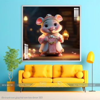 file tranh con giap hoi con heo decor 323