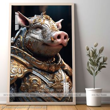 file tranh con giap hoi con heo decor 324