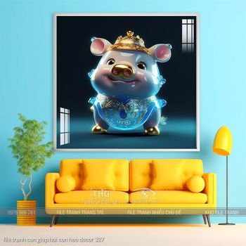 file tranh con giap hoi con heo decor 327