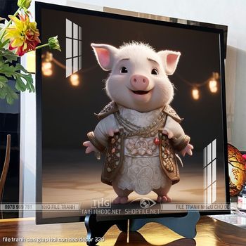 file tranh con giap hoi con heo decor 329