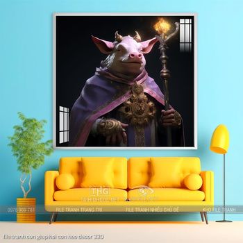 file tranh con giap hoi con heo decor 330