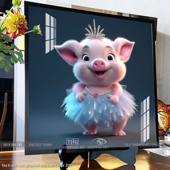 file tranh con giap hoi con heo decor 331