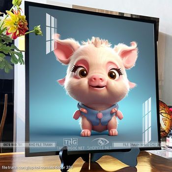 file tranh con giap hoi con heo decor 333