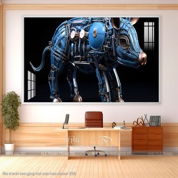 file tranh con giap hoi con heo decor 338