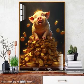file tranh con giap hoi con heo decor 341