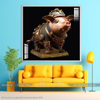 file tranh con giap hoi con heo decor 343
