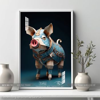 file tranh con giap hoi con heo decor 345