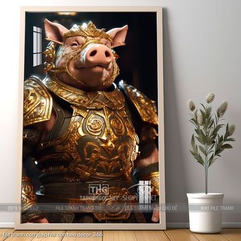 file tranh con giap hoi con heo decor 346