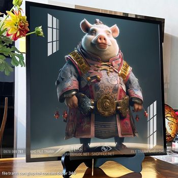 file tranh con giap hoi con heo decor 349