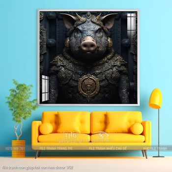 file tranh con giap hoi con heo decor 352