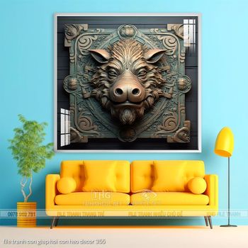 file tranh con giap hoi con heo decor 355