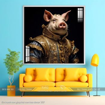 file tranh con giap hoi con heo decor 357