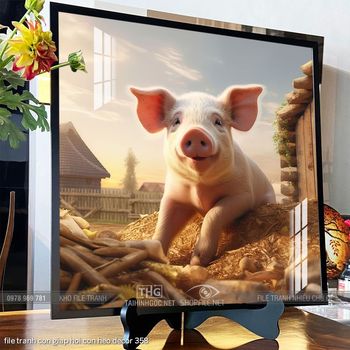 file tranh con giap hoi con heo decor 358