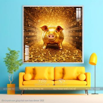 file tranh con giap hoi con heo decor 362