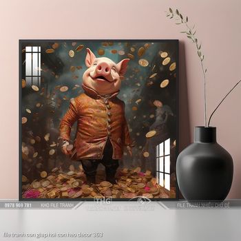 file tranh con giap hoi con heo decor 363