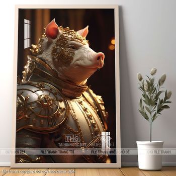 file tranh con giap hoi con heo decor 364