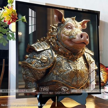 file tranh con giap hoi con heo decor 365