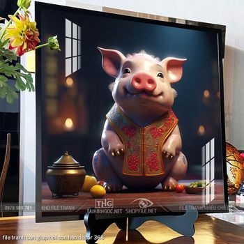 file tranh con giap hoi con heo decor 368