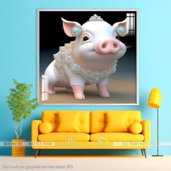 file tranh con giap hoi con heo decor 370