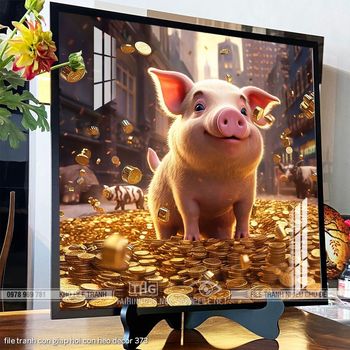 file tranh con giap hoi con heo decor 373