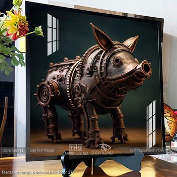 file tranh con giap hoi con heo decor 377