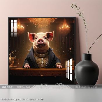file tranh con giap hoi con heo decor 378