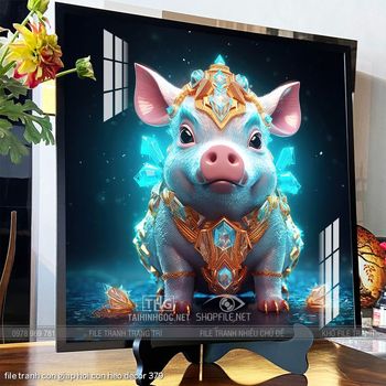 file tranh con giap hoi con heo decor 379