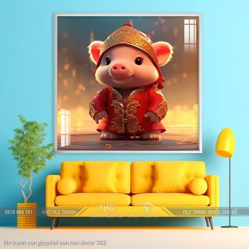 file tranh con giap hoi con heo decor 382