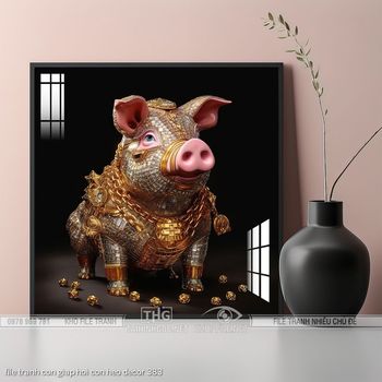 file tranh con giap hoi con heo decor 383