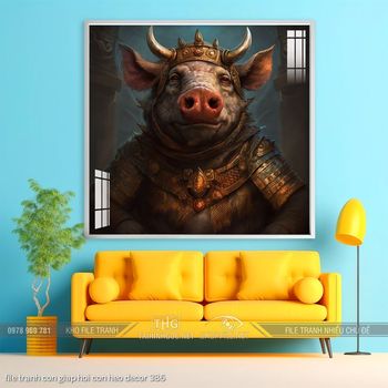 file tranh con giap hoi con heo decor 386
