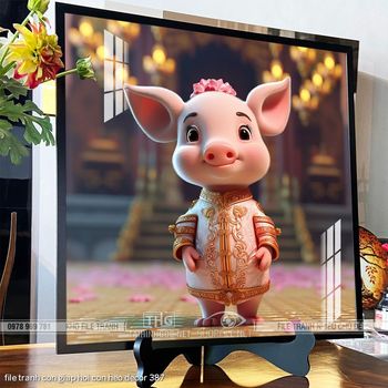 file tranh con giap hoi con heo decor 387