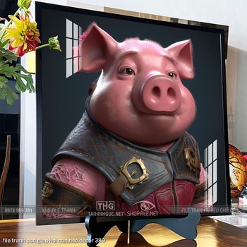 file tranh con giap hoi con heo decor 389