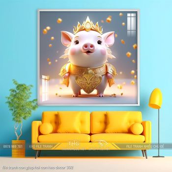 file tranh con giap hoi con heo decor 392
