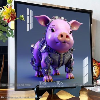 file tranh con giap hoi con heo decor 393