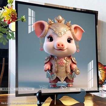 file tranh con giap hoi con heo decor 395