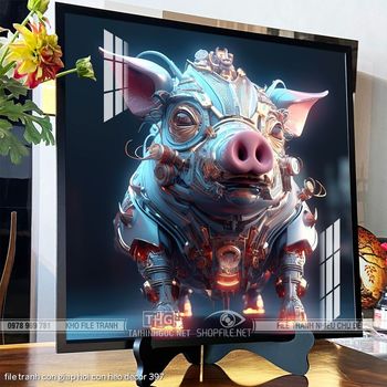file tranh con giap hoi con heo decor 397