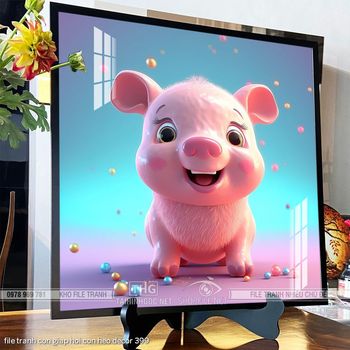 file tranh con giap hoi con heo decor 399
