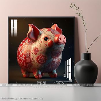 file tranh con giap hoi con heo decor 402