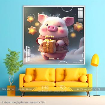 file tranh con giap hoi con heo decor 403