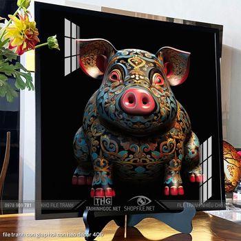 file tranh con giap hoi con heo decor 406