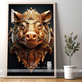file tranh con giap hoi con heo decor 408