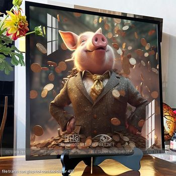file tranh con giap hoi con heo decor 412