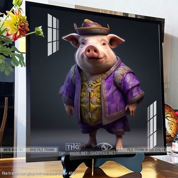 file tranh con giap hoi con heo decor 416