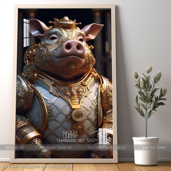 file tranh con giap hoi con heo decor 418