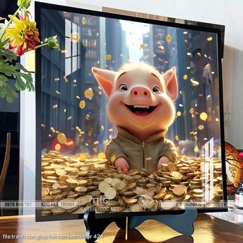 file tranh con giap hoi con heo decor 424